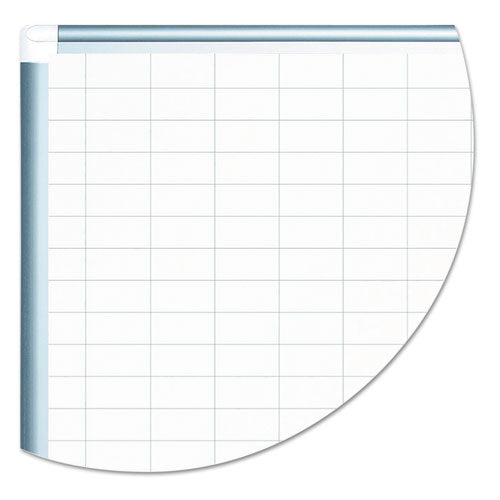 Gridded Magnetic Steel Dry Erase Planning Board With Accesssories, 1 X 2 Grid, 72 X 48, White Surface, Silver Aluminum Frame