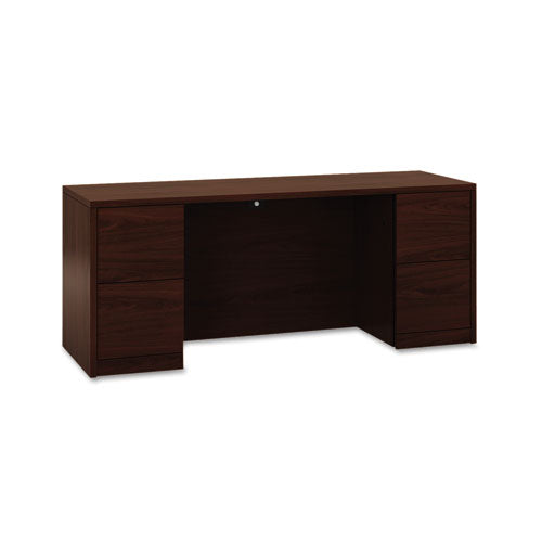 10500 Series Kneespace Credenza With Full-height Pedestals, 72w X 24d X 29.5h, Harvest