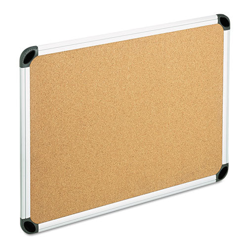 Cork Board With Aluminum Frame, 24 X 18, Natural Surface