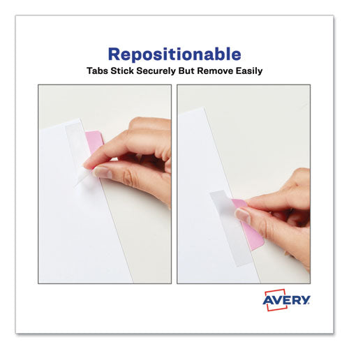 Ultra Tabs Repositionable Tabs, Margin Tabs: 2.5" X 1", 1/5-cut, Assorted Pastel Colors, 24/pack