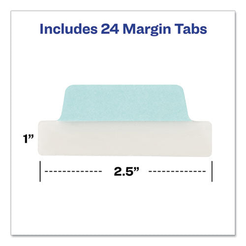 Ultra Tabs Repositionable Tabs, Margin Tabs: 2.5" X 1", 1/5-cut, Assorted Pastel Colors, 24/pack