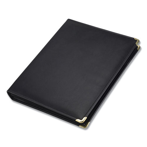 Classic Collection Zipper Ring Binder, 3 Rings, 1.5" Capacity, 11 X 8.5, Black