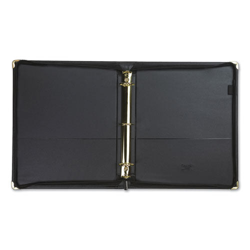 Classic Collection Zipper Ring Binder, 3 Rings, 1.5" Capacity, 11 X 8.5, Black