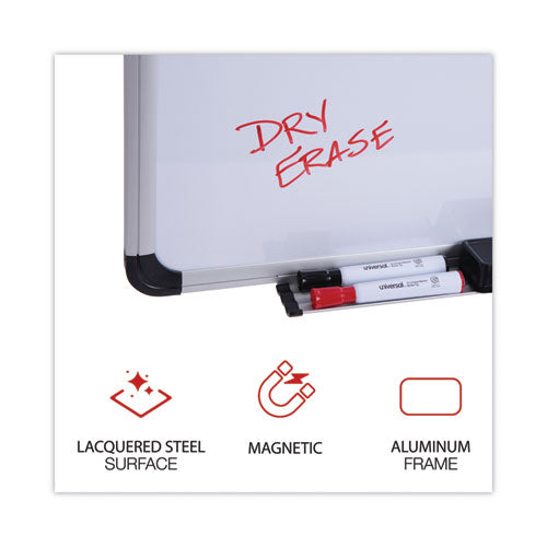 Deluxe Porcelain Magnetic Dry Erase Board, 36 X 24, White Surface, Silver/black Aluminum Frame