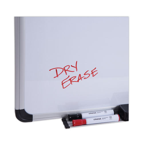 Deluxe Porcelain Magnetic Dry Erase Board, 36 X 24, White Surface, Silver/black Aluminum Frame