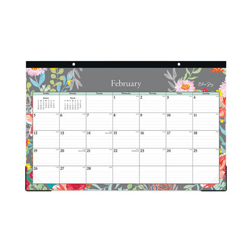 Sophie Desk Pad, Sophie Floral Artwork,17 X 11, Multicolor Sheets,black Binding, Clear Corners,12-month (jan-dec): 2023