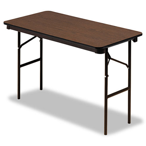 Officeworks Classic Wood-laminate Folding Table, Curved Legs, Rectangular, 60w X 30d X 29h, Walnut