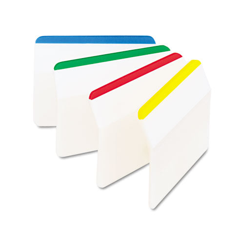 2" Plain Solid Color Angled Tabs, 1/5-cut, Assorted Colors, 2" Wide, 24/pack