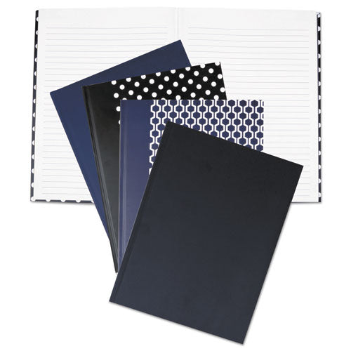 Casebound Hardcover Notebook, 1-subject, Wide/legal Rule, Black Cover, (150) 10.25 X 7.63 Sheets