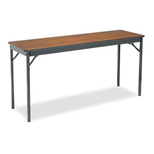 Special Size Folding Table, Rectangular, 72w X 24d X 30h, Walnut/black