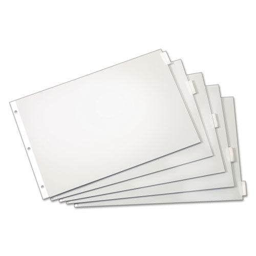 Paper Insertable Dividers, 5-tab, 11 X 17, White, Clear Tabs, 1 Set