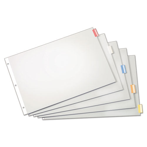 Paper Insertable Dividers, 5-tab, 11 X 17, White, Clear Tabs, 1 Set