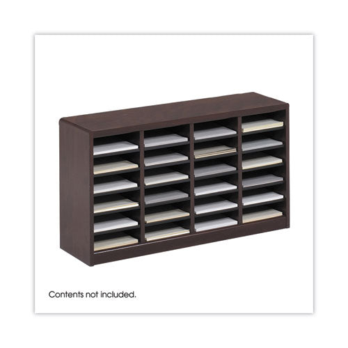 Wood/fiberboard E-z Stor Sorter, 24 Compartments, 40 X 11.75 X 23, Mahogany