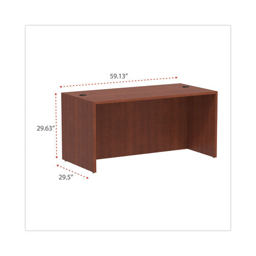 Alera Valencia Series Straight Front Desk Shell, 59.13" X 29.5" X 29.63", Medium Cherry