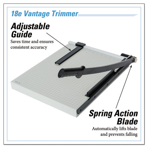 Vantage Guillotine Paper Trimmer/cutter, 15 Sheets, 18" Cut Length, Metal Base, 15.5 X 18.75