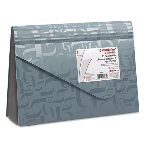 Expanding Poly Files, 3.5" Expansion, 7 Sections, Hook/loop Closure, 1/6-cut Tabs, Letter Size, Blue