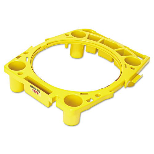 Standard Brute Rim Caddy, Four Compartments, Fits 32.5" Diameter Cans, 26.5 X 6.75, Yellow