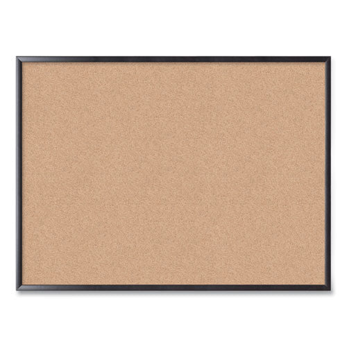 Cork Bulletin Board, 48 X 36, Natural Surface, Black Wood Frame