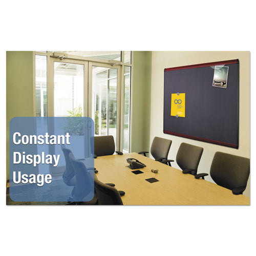 Prestige Plus Magnetic Fabric Bulletin Boards, 48 X 36, Gray Surface, Mahogany Fiberboard/plastic Frame