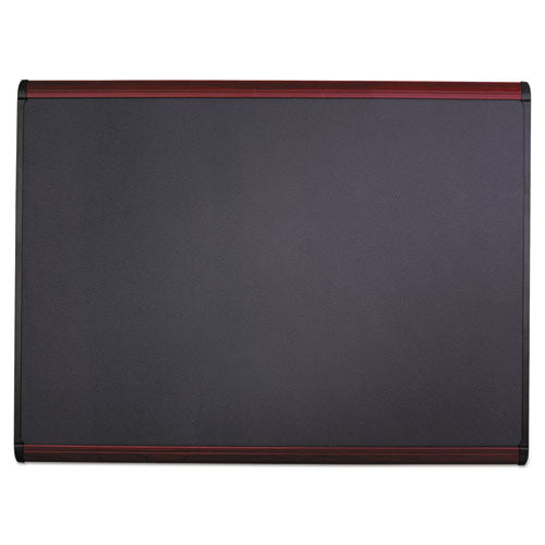 Prestige Plus Magnetic Fabric Bulletin Boards, 48 X 36, Gray Surface, Mahogany Fiberboard/plastic Frame