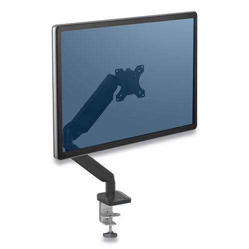 Platinum Series Single Monitor Arm, For 30" Monitors, 360 Deg Rotation, 180 Deg Tilt, 360 Deg Pan, Black, Supports 20 Lb