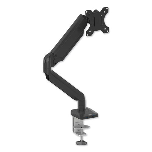 Platinum Series Single Monitor Arm, For 30" Monitors, 360 Deg Rotation, 180 Deg Tilt, 360 Deg Pan, Black, Supports 20 Lb