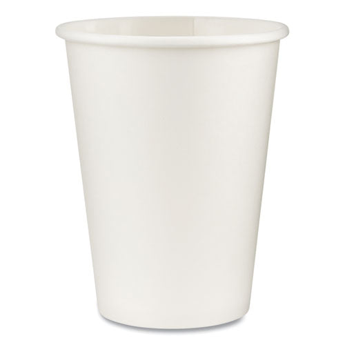 Paper Hot Cups, 12 Oz, White, 50/sleeve, 20 Sleeves/carton