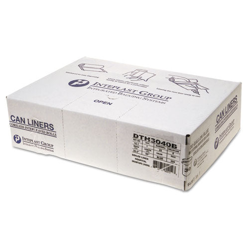 Draw-tuff Institutional Draw-tape Can Liners, 30 Gal, 1 Mil, 30.5" X 40", Blue, 25 Bags/roll, 8 Rolls/carton