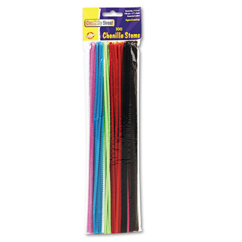 Regular Stems, 12" X 4 Mm, Metal Wire, Polyester, Assorted, 1,000/box