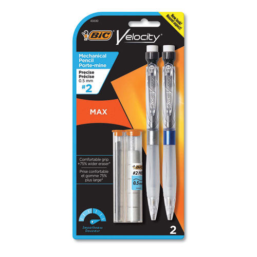 Velocity Max Pencil, 0.9 Mm, Hb (#2), Black Lead, Assorted Barrel Colors, 2/pack