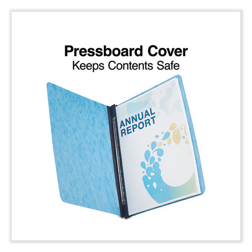 Pressboard Report Cover, Two-piece Prong Fastener, 3" Capacity, 8.5 X 11, Light Blue/light Blue