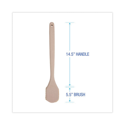 Utility Brush, Cream Tampico Bristles, 5.5" Brush, 14.5" Tan Plastic Handle