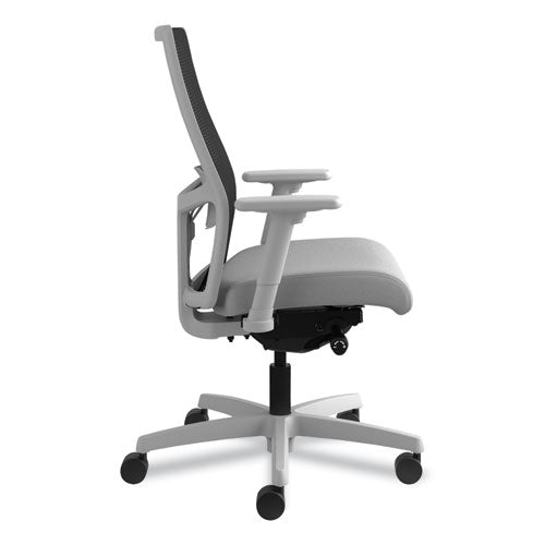 Ignition 2.0 4-way Stretch Mid-back Mesh Task Chair, Supports 300 Lb, 17" To 21" Seat, Frost Seat, Black Back, Titanium Base