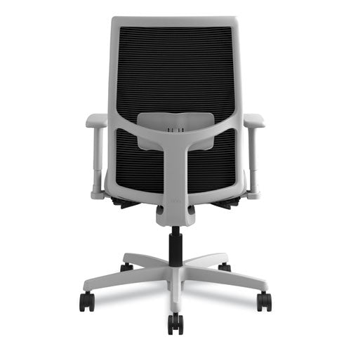 Ignition 2.0 4-way Stretch Mid-back Mesh Task Chair, Supports 300 Lb, 17" To 21" Seat, Frost Seat, Black Back, Titanium Base