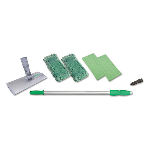 Speedclean Window Cleaning Kit, 72" To 80", Extension Pole With 8" Pad Holder, Silver/green