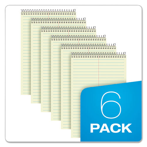 Steno Pads, Gregg Rule, Tan Cover, 70 Green-tint 6 X 9 Sheets, 6/pack