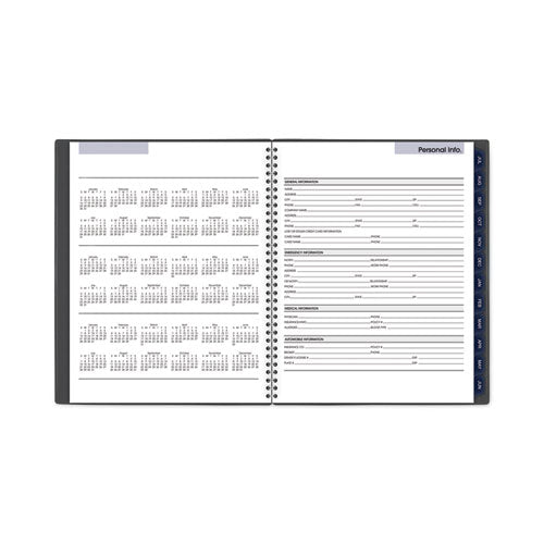 Dayminder Academic Monthly Desktop Planner, Twin-wire Binding, 11 X 8.5, Charcoal Cover, 12-month (july To June): 2023-2024