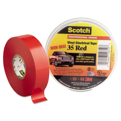 Scotch 35 Vinyl Electrical Color Coding Tape, 3" Core, 0.75" X 66 Ft, White