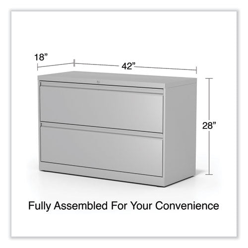 Lateral File, 2 Legal/letter-size File Drawers, Light Gray, 42" X 18.63" X 28"