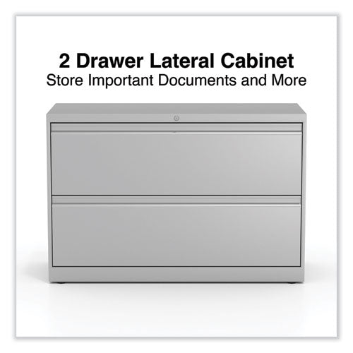 Lateral File, 2 Legal/letter-size File Drawers, Light Gray, 42" X 18.63" X 28"