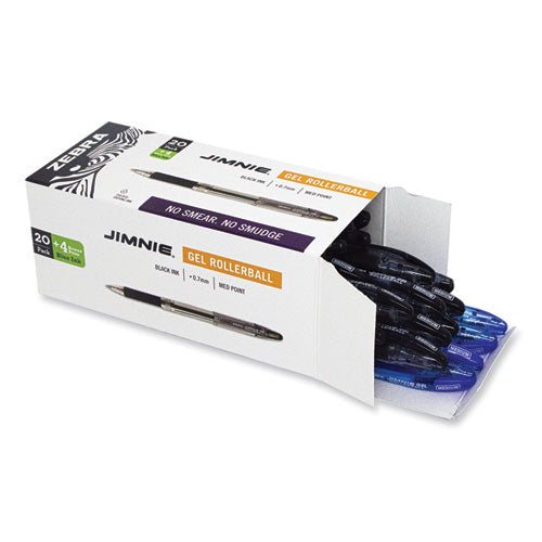 Jimnie Gel Pen Value Pack, Stick, Medium 0.7 Mm, Black Ink, Smoke Barrel, 24/box