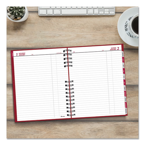 Coilpro Daily Planner, 10 X 7.88, Red Cover, 12-month (jan To Dec): 2023