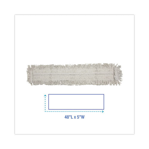 Mop Head, Dust, Disposable, Cotton/synthetic Fibers, 48 X 5, White