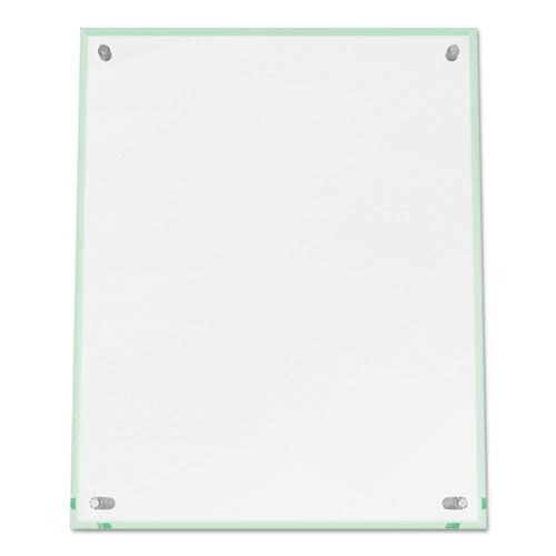 Superior Image Beveled Edge Sign Holder, Letter Insert, Clear/green-tinted Edges