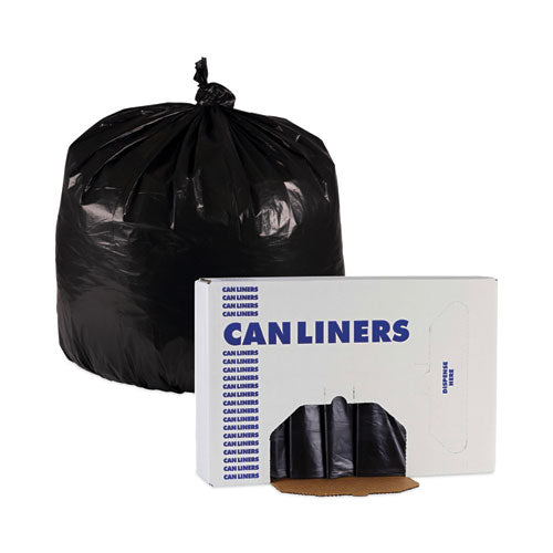 Linear Low Density Industrial Can Liners, 33 Gal, 0.6 Mil, 33 X 39, Black, 200/carton