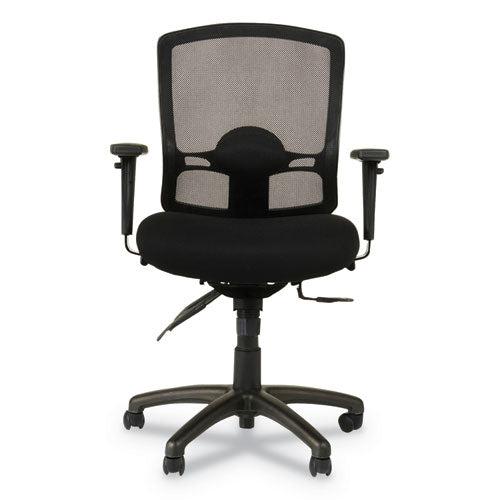 Alera Etros Series Mesh Mid-back Petite Multifunction Chair, Supports Up To 275 Lb, 17.16" To 20.86" Seat Height, Black