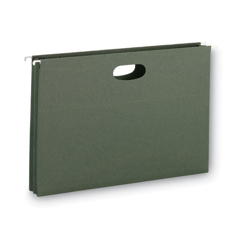 Hanging Pockets With Full-height Gusset, 1 Section, 1.75" Capacity, Legal Size, Standard Green, 25/box
