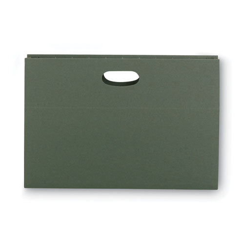 Hanging Pockets With Full-height Gusset, 1 Section, 1.75" Capacity, Legal Size, Standard Green, 25/box