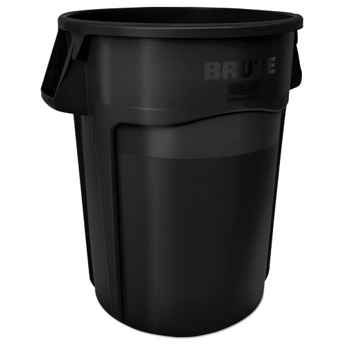 Vented Round Brute Container, "infectious Waste: Biohazard" Imprint, 32 Gal, Plastic, Red
