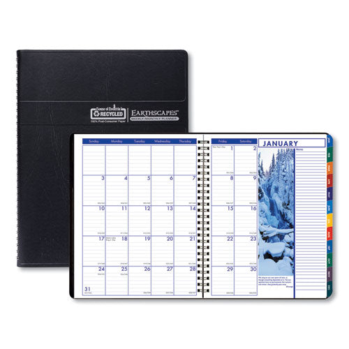 Earthscapes Recycled Weekly/monthly Appointment Book, Landscape Photos, 11 X 8.5, Black Soft Cover, 12-month (jan-dec): 2023